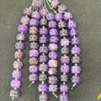 Perle - prirodni kamen, drum perle s totemskim uzorkom, modni stil, Xi Cui marka, rezanje, brušenje i poliranje