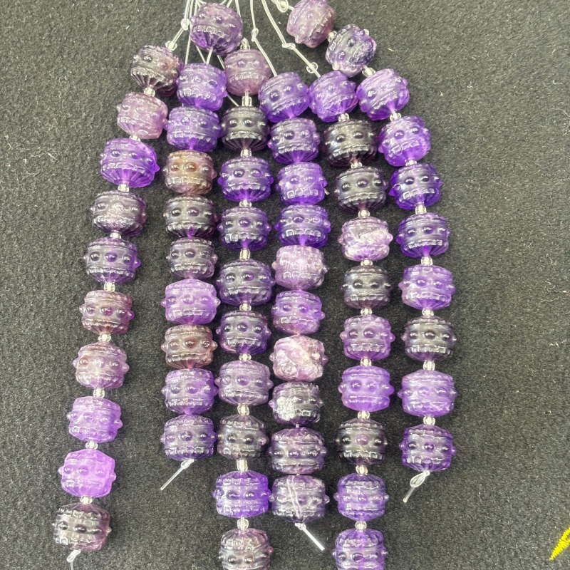 Perle - prirodni kamen, drum perle s totemskim uzorkom, modni stil, Xi Cui marka, rezanje, brušenje i poliranje