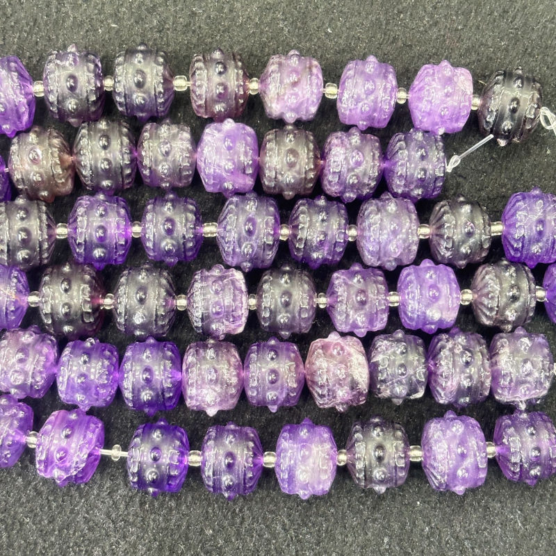 Perle - prirodni kamen, drum perle s totemskim uzorkom, modni stil, Xi Cui marka, rezanje, brušenje i poliranje