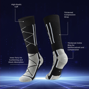 Sporta zeķes ar fleece oderi, universālas, ziemas, poliester