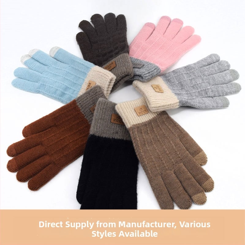 Mănuși Jacquard cu touchscreen, căptușite cu catifea, calde pentru exterior, potrivite pentru schi și ciclism, unisex • Funcție: Protecția mâinilor • Greutate: 55 • Utilizare: Generală