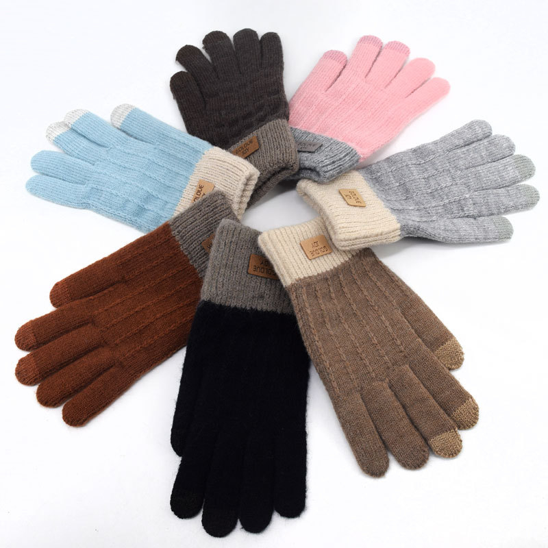 Mănuși Jacquard cu touchscreen, căptușite cu catifea, calde pentru exterior, potrivite pentru schi și ciclism, unisex • Funcție: Protecția mâinilor • Greutate: 55 • Utilizare: Generală