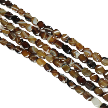 Ažūra ahāta vītņotas pērlītes – brīvas pērlītes DIY rotaslietu komplektam, Sansan zīmols, pulētas, stilīgi atdalītāji rokassprādzei, līniju raksts