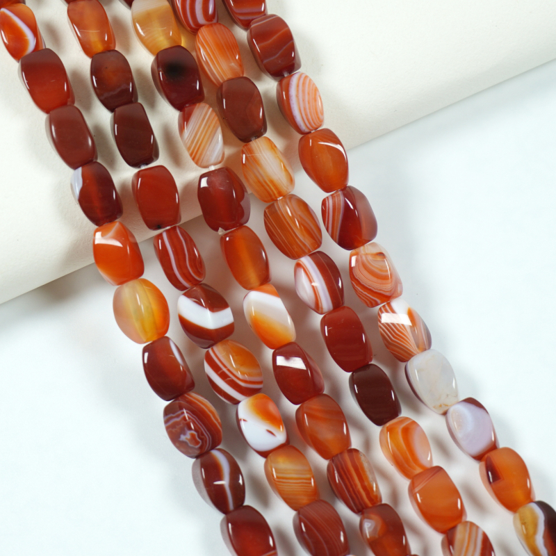 Ažūra ahāta vītņotas pērlītes – brīvas pērlītes DIY rotaslietu komplektam, Sansan zīmols, pulētas, stilīgi atdalītāji rokassprādzei, līniju raksts