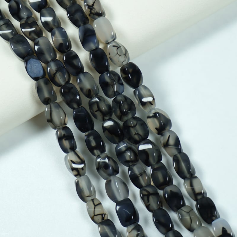 Ažūra ahāta vītņotas pērlītes – brīvas pērlītes DIY rotaslietu komplektam, Sansan zīmols, pulētas, stilīgi atdalītāji rokassprādzei, līniju raksts