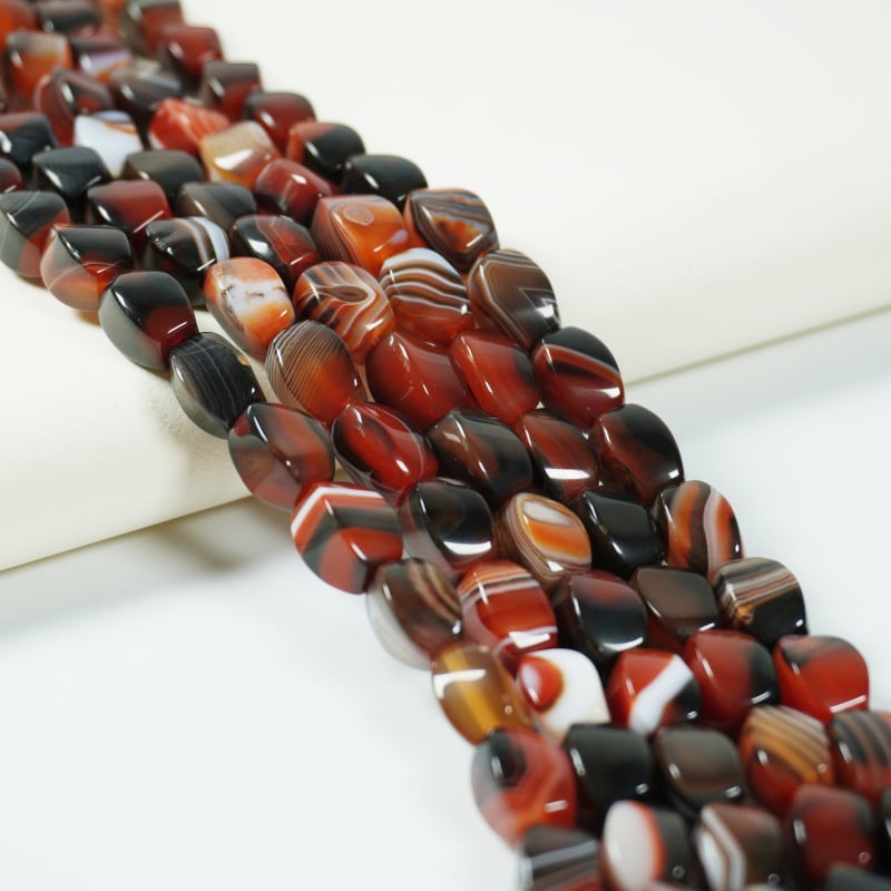 Ažūra ahāta vītņotas pērlītes – brīvas pērlītes DIY rotaslietu komplektam, Sansan zīmols, pulētas, stilīgi atdalītāji rokassprādzei, līniju raksts