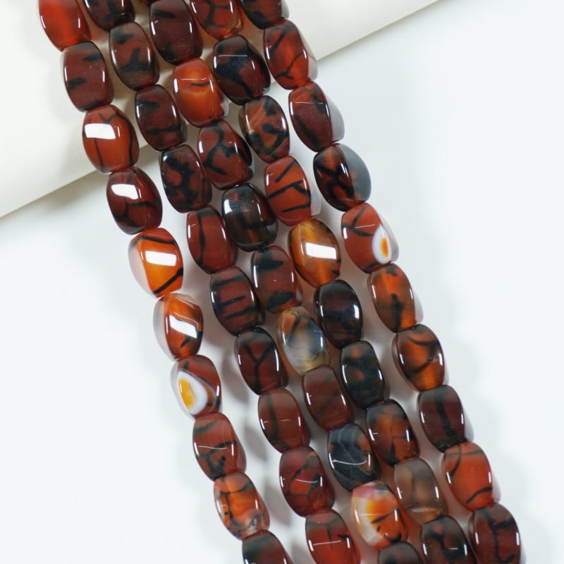 Ažūra ahāta vītņotas pērlītes – brīvas pērlītes DIY rotaslietu komplektam, Sansan zīmols, pulētas, stilīgi atdalītāji rokassprādzei, līniju raksts