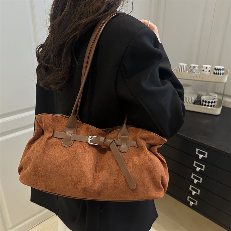 Yicai Socialite PU bucket bag za poslovno putovanje, horizontalni kvadratni oblik, zip