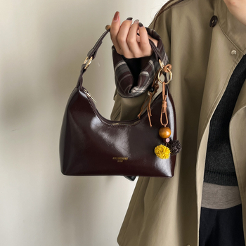 Sieviešu dumpling stila soma, PU materiāls, ielu stils, poliestera iekšējā odere, rāvējslēdzējs