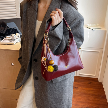 Sieviešu dumpling stila soma, PU materiāls, ielu stils, poliestera iekšējā odere, rāvējslēdzējs