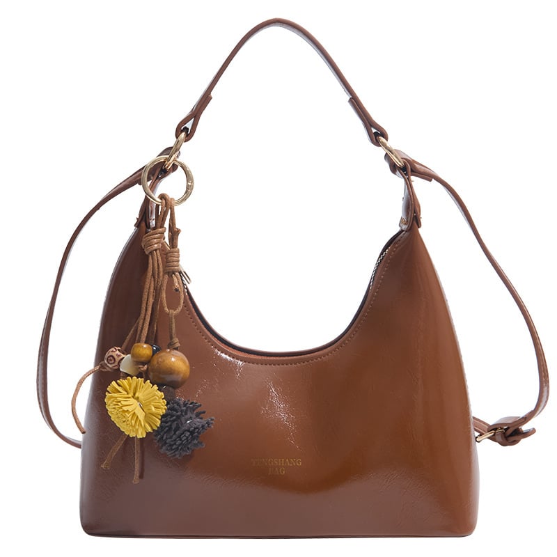 Sieviešu dumpling stila soma, PU materiāls, ielu stils, poliestera iekšējā odere, rāvējslēdzējs