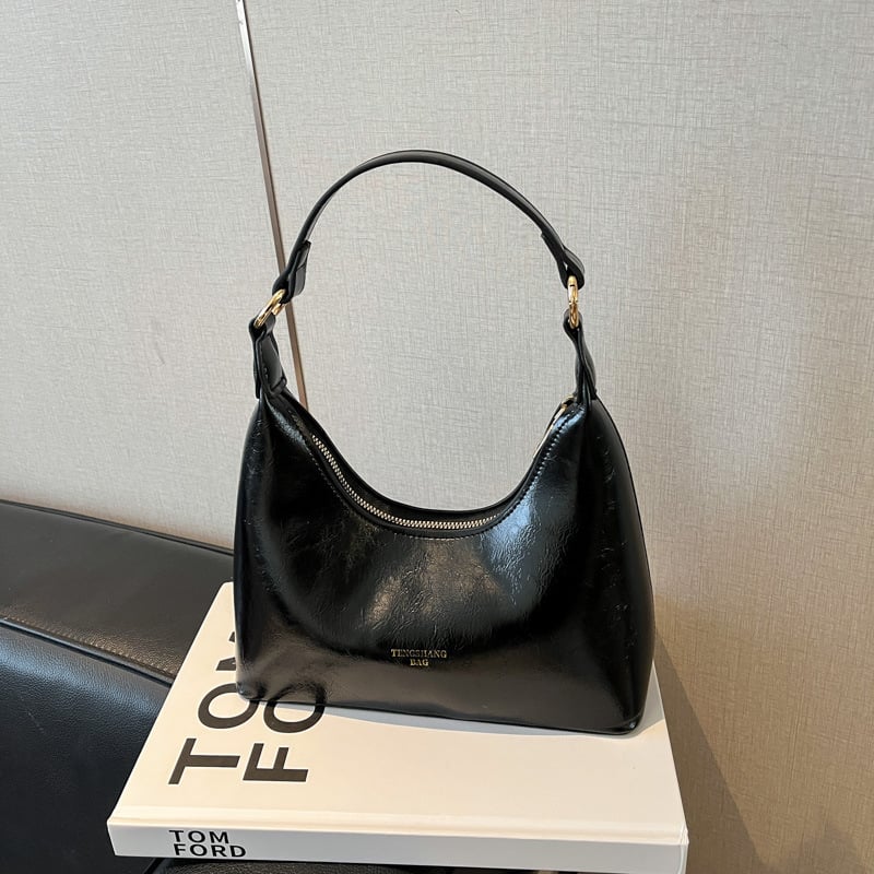 Sieviešu dumpling stila soma, PU materiāls, ielu stils, poliestera iekšējā odere, rāvējslēdzējs