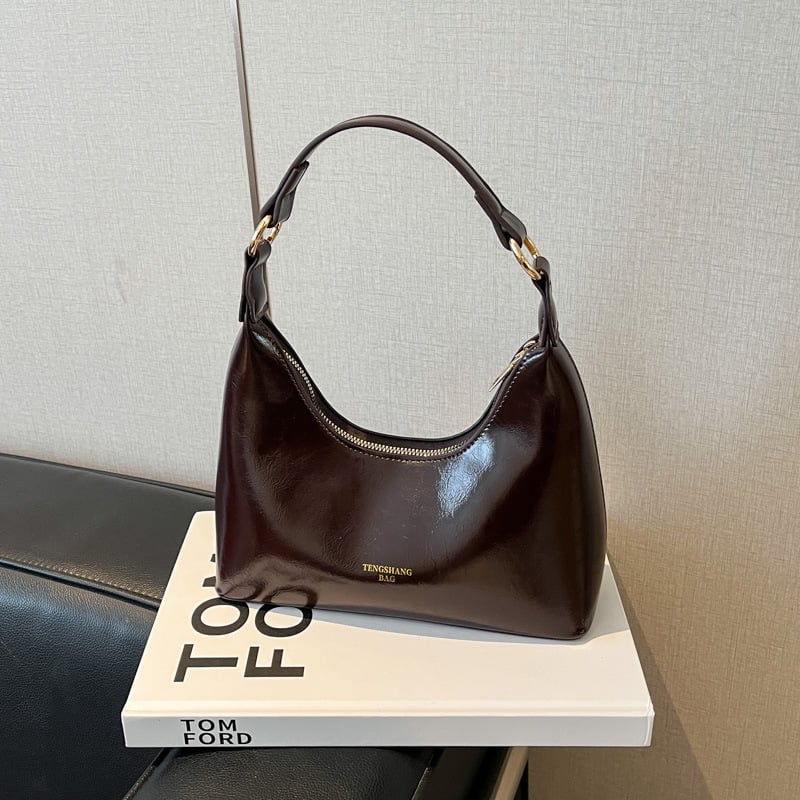 Sieviešu dumpling stila soma, PU materiāls, ielu stils, poliestera iekšējā odere, rāvējslēdzējs