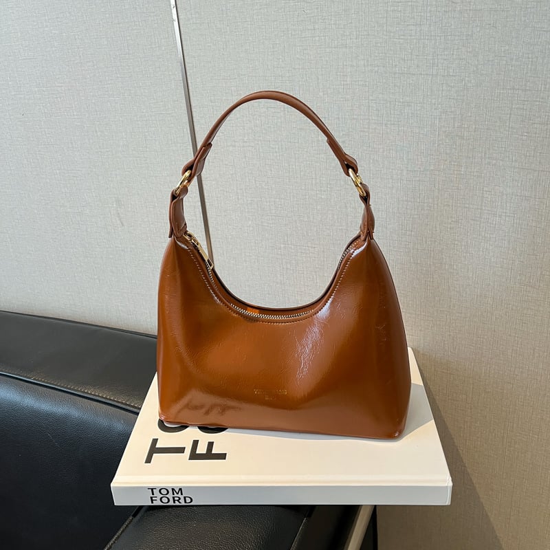 Sieviešu dumpling stila soma, PU materiāls, ielu stils, poliestera iekšējā odere, rāvējslēdzējs