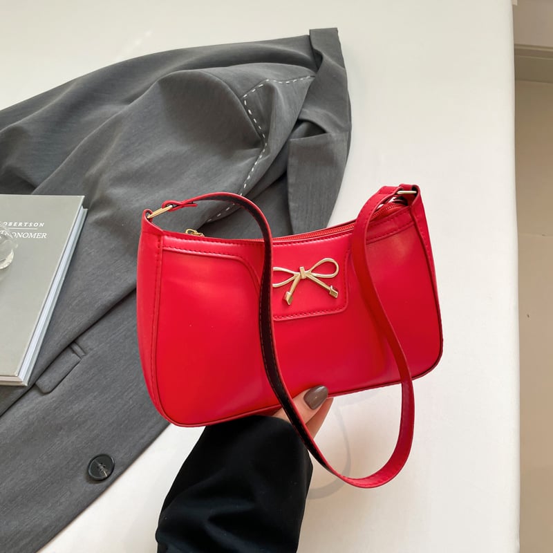 PU plecu soma ar rāvējslēdzēju, horizontāla kvadrāta forma, pilsētas minimālisms, poliestera iekšējā odere, viena pleca siksna, baguette stila sieviešu soma, pavasaris 2025