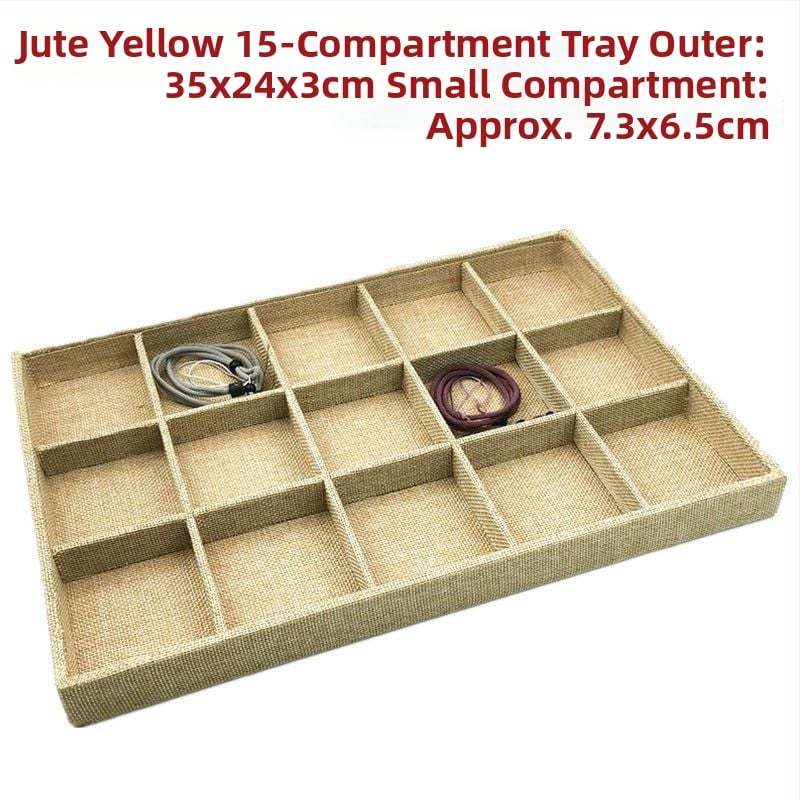 Gredzenu un juvelierizstrādājumu demonstrēšanas paliktnis — ABS materiāls, samta iekšējā apdare, viens līmenis, augstas klases dizains, šuvju izstrāde