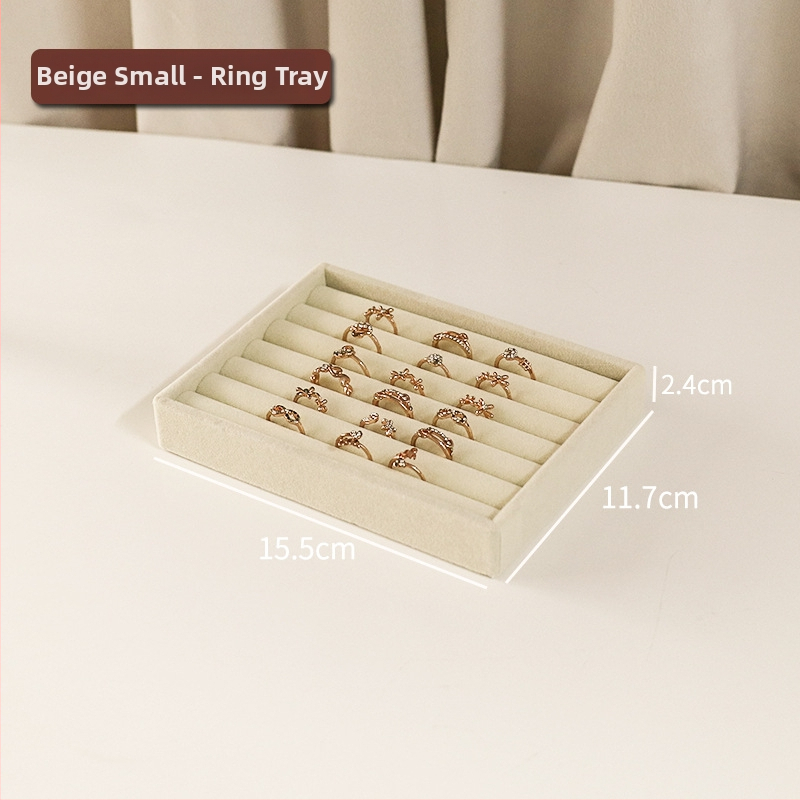 Juvelyrinių papuošalų laikymo dėžutė su skyriais, flanelės medžiaga, stalinis montavimas, 1 sluoksnis, daugiafunkcinė, dulkėms atspari, Korėjos stiliaus