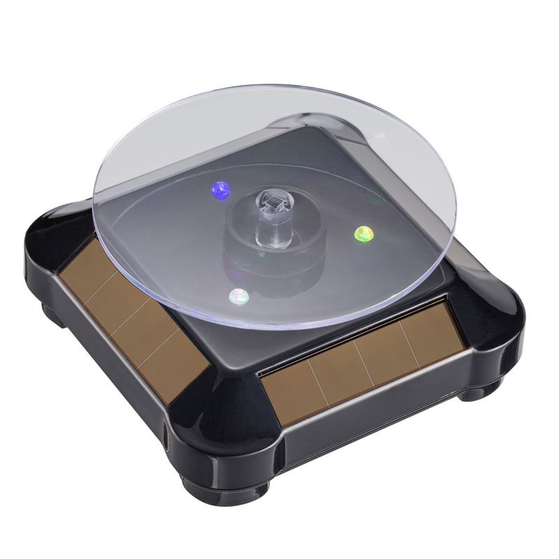 Rotējošs bižūru displeja statīvs, ABS materiāls, LED apgaismojums, saules enerģija - Purple Sun