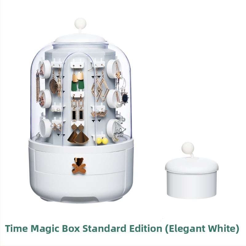 3 pakopų papuošalų laikymo dėžutė staliniam naudojimui – plastikas, dulkių atsparumas, didelė talpa