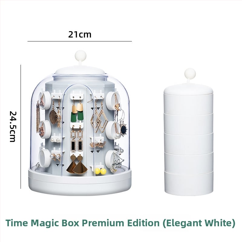 3 pakopų papuošalų laikymo dėžutė staliniam naudojimui – plastikas, dulkių atsparumas, didelė talpa