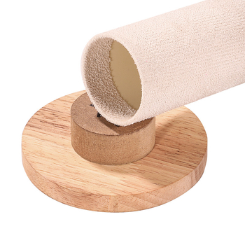 Cilindrisks vertikālais izstādes statīvs matu aksesuāriem, masīvkoks, viena kārta, izsmalcināts dizains