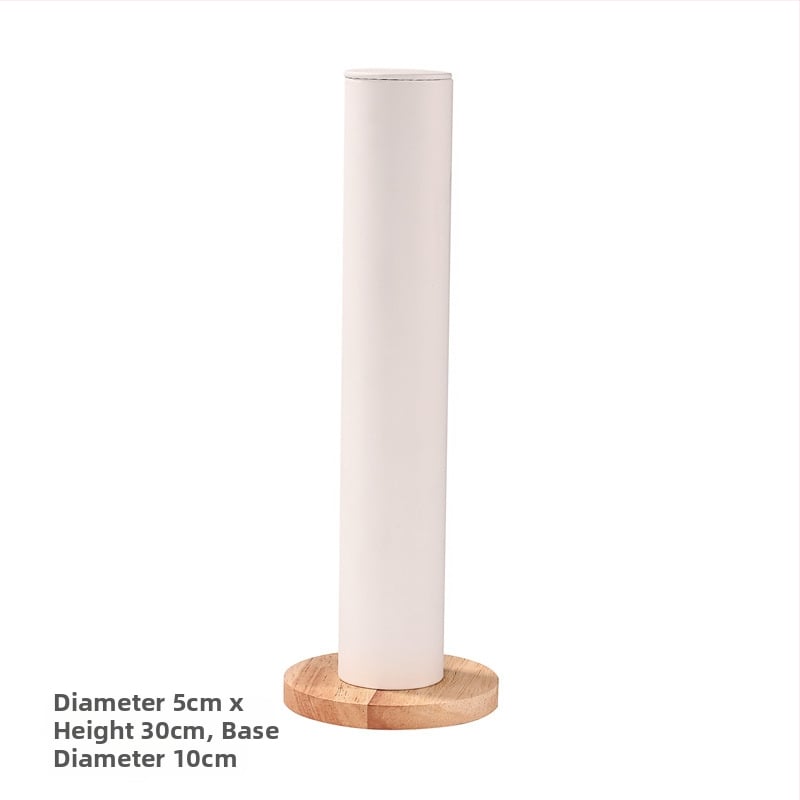 Cilindrisks vertikālais izstādes statīvs matu aksesuāriem, masīvkoks, viena kārta, izsmalcināts dizains