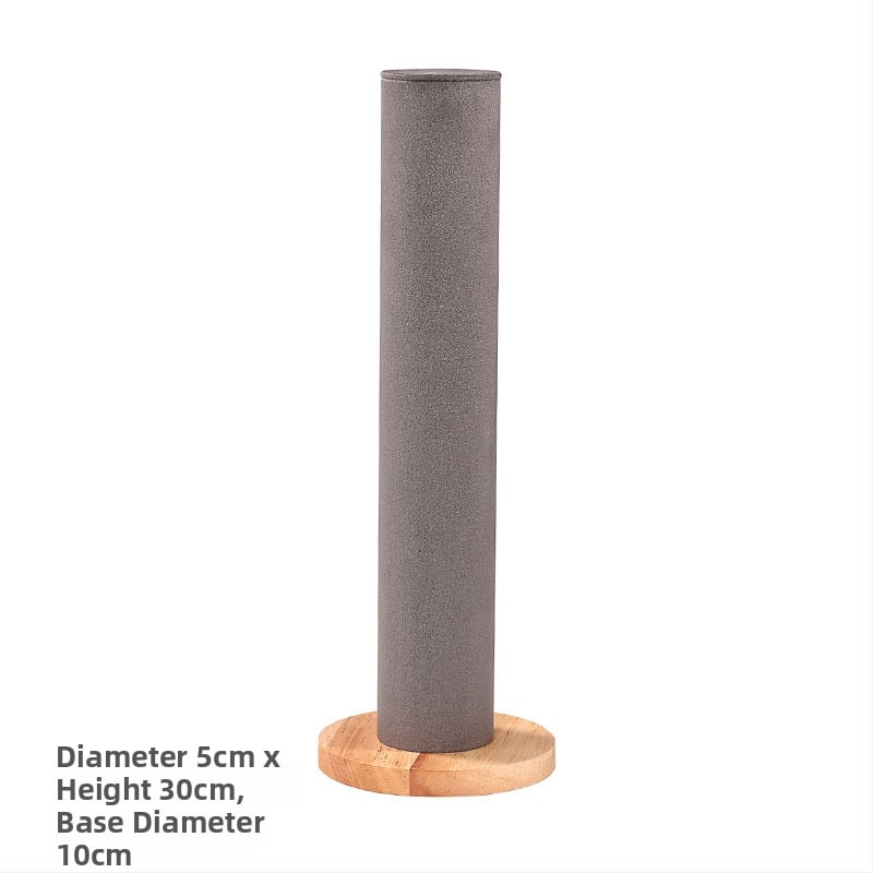 Cilindrisks vertikālais izstādes statīvs matu aksesuāriem, masīvkoks, viena kārta, izsmalcināts dizains