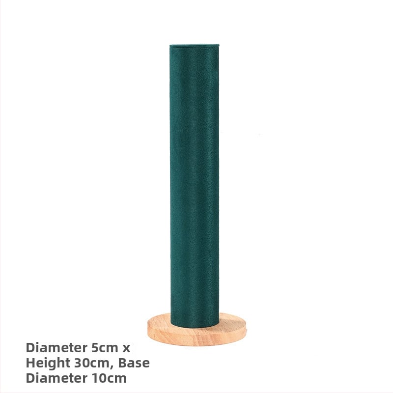 Cilindrisks vertikālais izstādes statīvs matu aksesuāriem, masīvkoks, viena kārta, izsmalcināts dizains