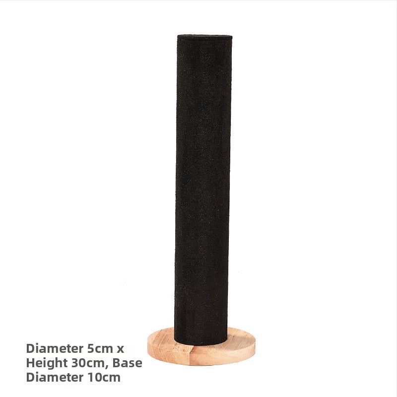 Cilindrisks vertikālais izstādes statīvs matu aksesuāriem, masīvkoks, viena kārta, izsmalcināts dizains