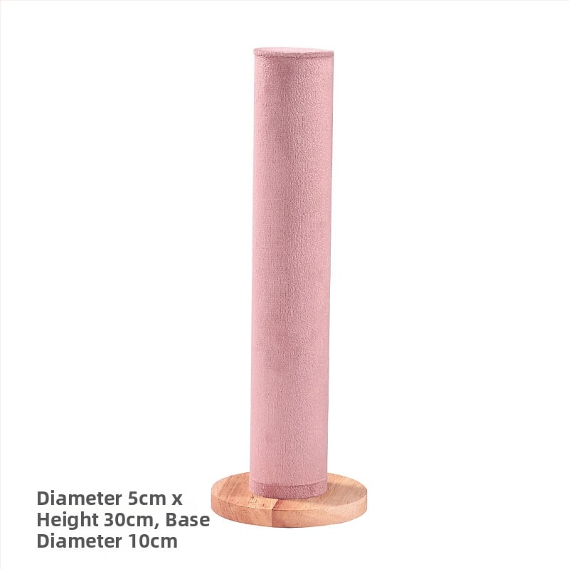 Cilindrisks vertikālais izstādes statīvs matu aksesuāriem, masīvkoks, viena kārta, izsmalcināts dizains