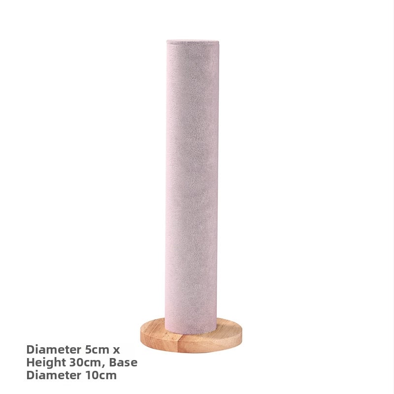 Cilindrisks vertikālais izstādes statīvs matu aksesuāriem, masīvkoks, viena kārta, izsmalcināts dizains