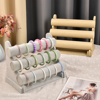 Trīs slāņu flaneles rokassprādžu un pulksteņu displeja statīvs, vertikāls displejs, augstas kvalitātes dizains