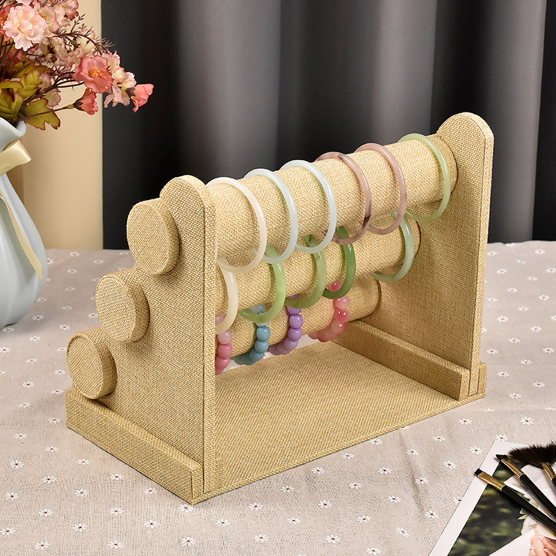 Trīs slāņu flaneles rokassprādžu un pulksteņu displeja statīvs, vertikāls displejs, augstas kvalitātes dizains