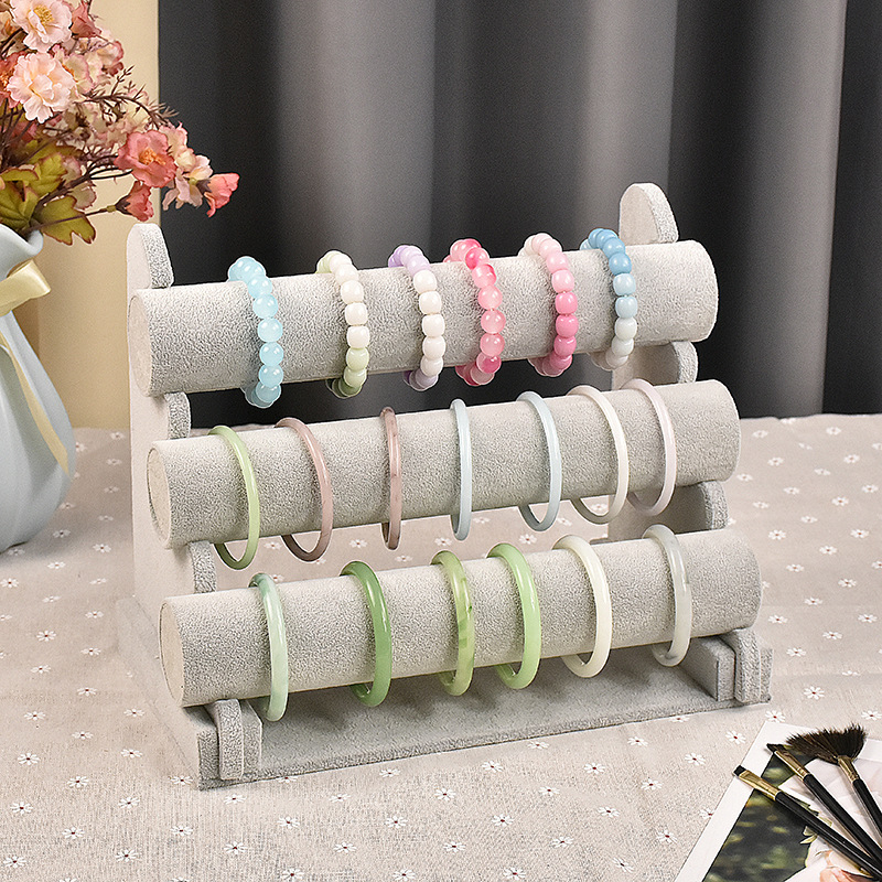 Trīs slāņu flaneles rokassprādžu un pulksteņu displeja statīvs, vertikāls displejs, augstas kvalitātes dizains