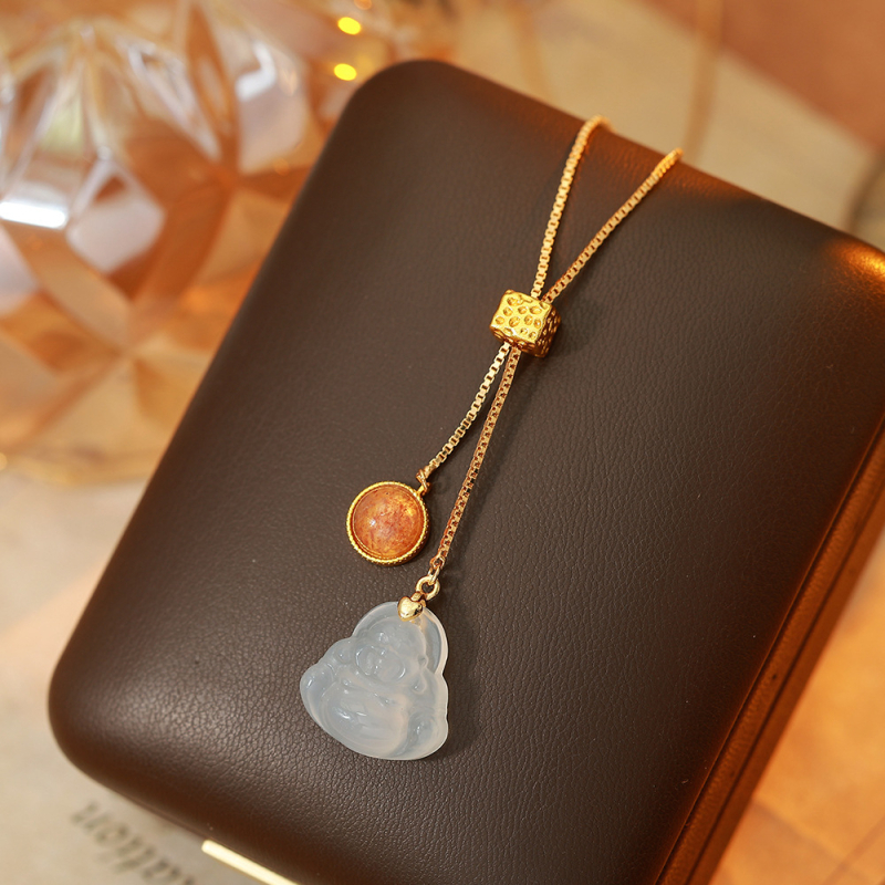 Colier cu labă de pisică din cristal natural, pandantiv geometric, placat cu aur adevărat, stil lux discret, iarna 2025