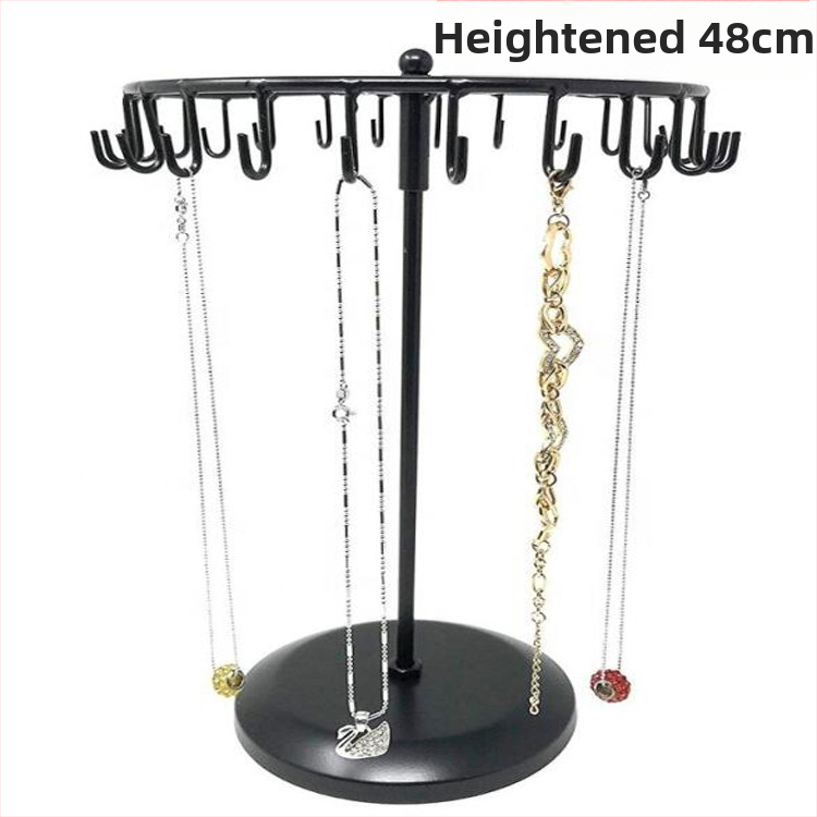 Noņemams dzelzs juvelierizstrādājumu displeja statīvs – galda organizators ar 23 āķiem kaklarotām un auskarām