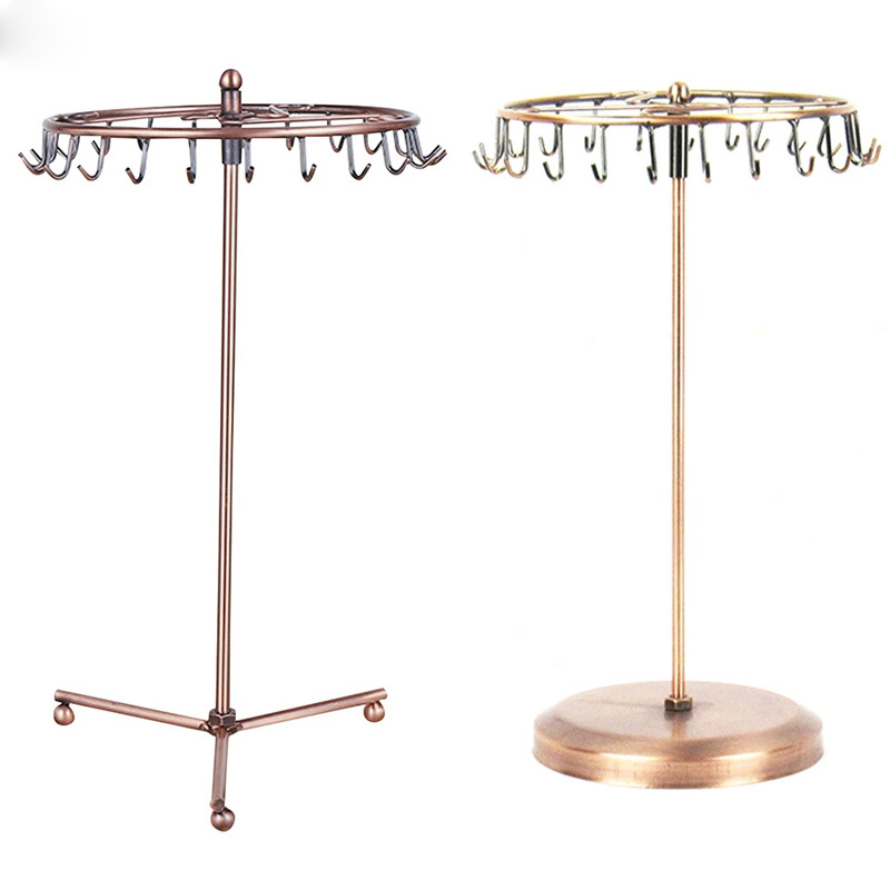 Noņemams dzelzs juvelierizstrādājumu displeja statīvs – galda organizators ar 23 āķiem kaklarotām un auskarām