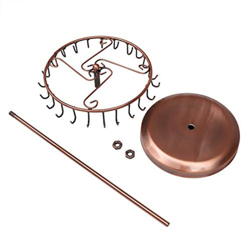 Noņemams dzelzs juvelierizstrādājumu displeja statīvs – galda organizators ar 23 āķiem kaklarotām un auskarām