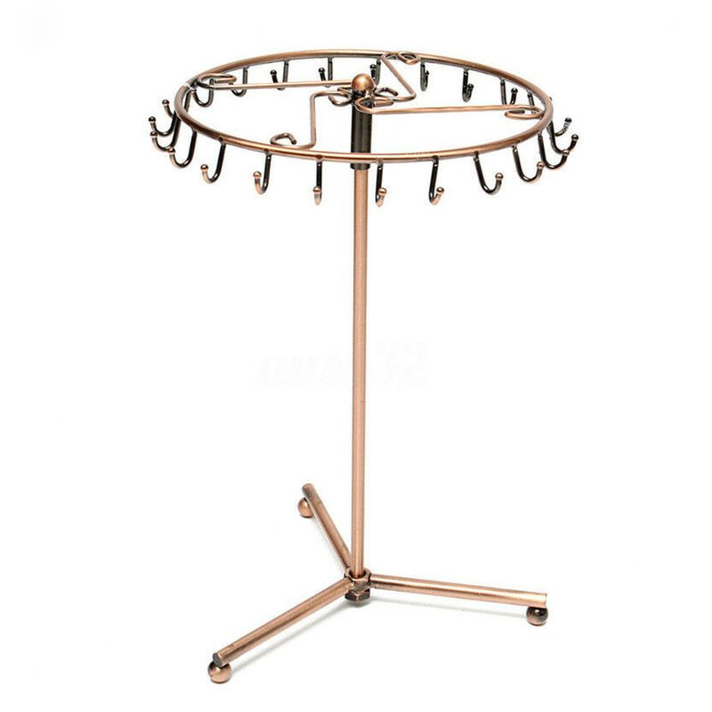 Noņemams dzelzs juvelierizstrādājumu displeja statīvs – galda organizators ar 23 āķiem kaklarotām un auskarām