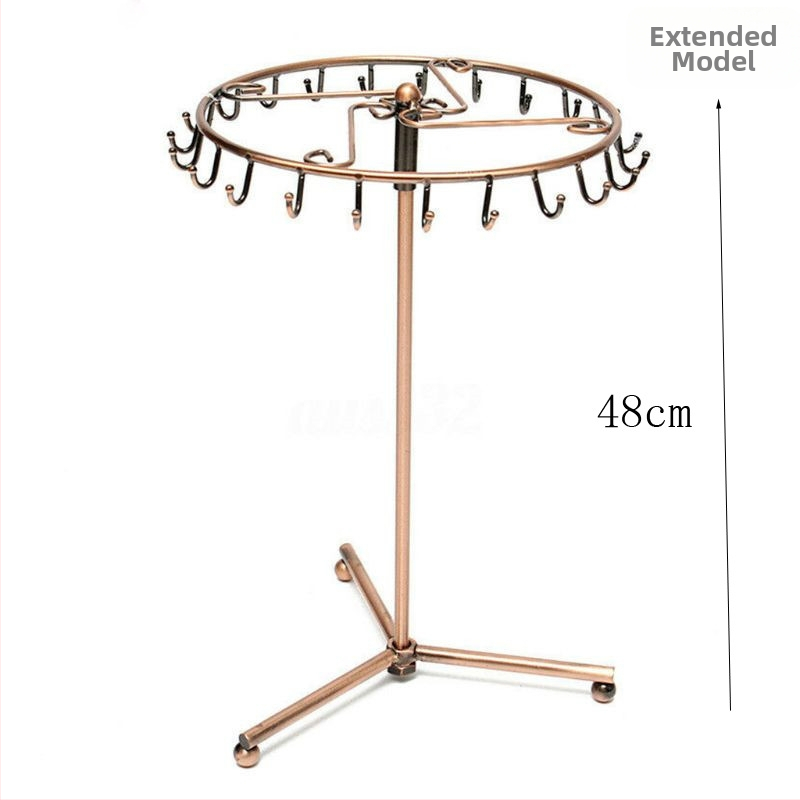 Noņemams dzelzs juvelierizstrādājumu displeja statīvs – galda organizators ar 23 āķiem kaklarotām un auskarām
