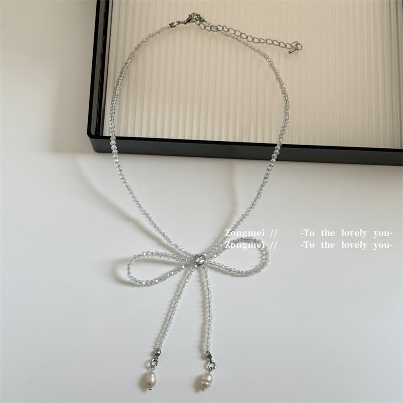 Colier – lucrat manual, stil fundă, mărgele din cristale artificiale, lanț electroplacat, origine Yiwu