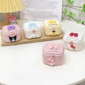 Kutija za nakit za naušnice s kozmetičkim ogledalom, prijenosna plastična kutija za pohranu.