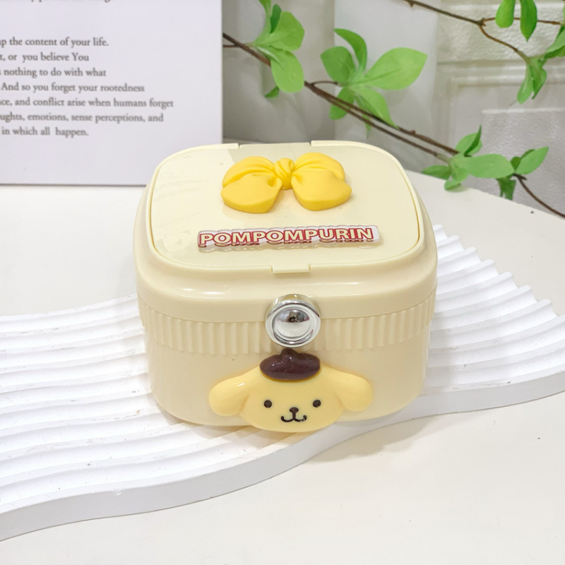 Kutija za nakit za naušnice s kozmetičkim ogledalom, prijenosna plastična kutija za pohranu.