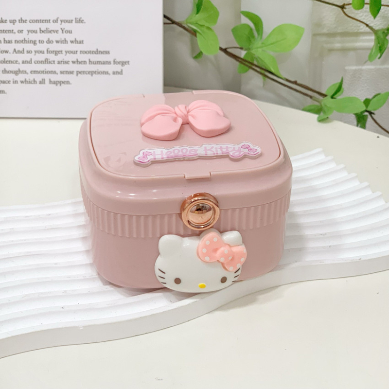 Kutija za nakit za naušnice s kozmetičkim ogledalom, prijenosna plastična kutija za pohranu.