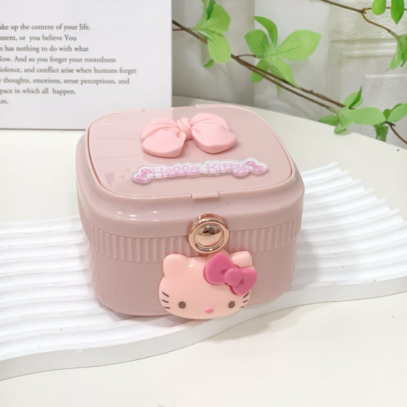 Kutija za nakit za naušnice s kozmetičkim ogledalom, prijenosna plastična kutija za pohranu.