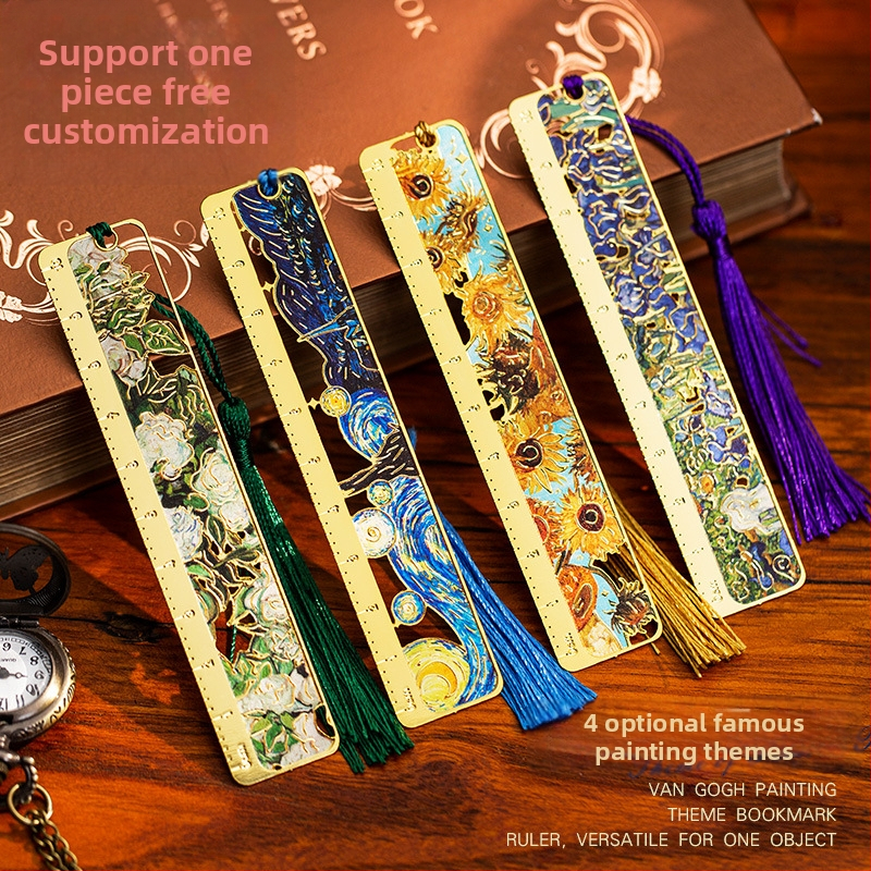 Metallist raamatumärk väljalõigatud kujundusega ja integreeritud mõõtmisvahendiga, Keelatud Linna stiil