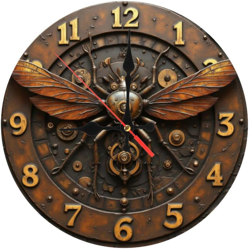 2D ümmargune seinakell vaikse liikumisega, patareitoitega, 24-tunnine indikaator, ühepoolne, sobib elutoas ja magamistoas