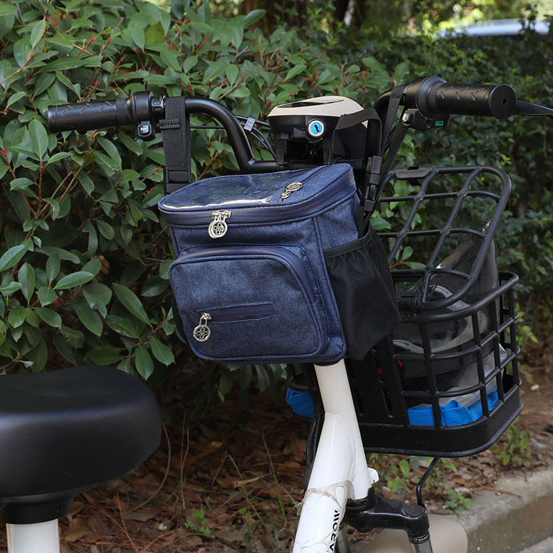 He Niu HECATTLE A309 Μπροστινή Τσάντα Ποδηλάτου για Ηλεκτρικά Ποδήλατα, Oxford Ύφασμα, 22.5×12×21 cm, Αδιάβροχο Φερμουάρ