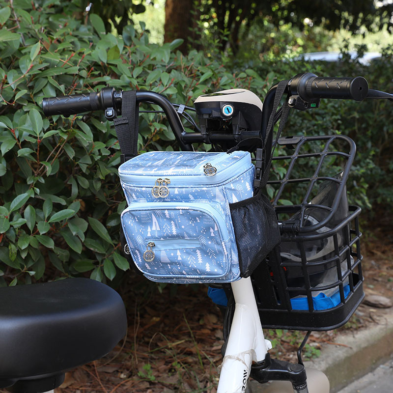 He Niu HECATTLE A309 Μπροστινή Τσάντα Ποδηλάτου για Ηλεκτρικά Ποδήλατα, Oxford Ύφασμα, 22.5×12×21 cm, Αδιάβροχο Φερμουάρ