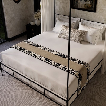 Domeya - Κάλυμμα κρεβατιού σε στυλ ξενοδοχείου από πολυεστέρα με φλοράλ μοτίβο, προσαρμοστικό